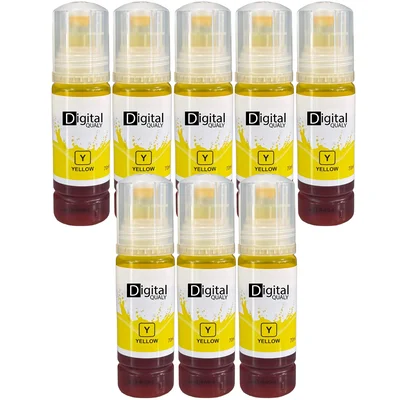8x Tinta Colorida Amarelo Alto Rendimento T504 T544 Digital Qualy P/ L3110 L4150 4160 L4260 L6161 L6171 L6191