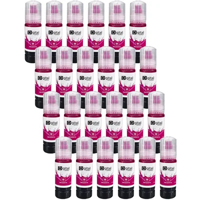 Kit 24 Refis Tinta Cores Magenta Atacado T504 T544 Digital Qualy L3110 L3250 L4150 4160 L4260 L6161 L6171 L6191