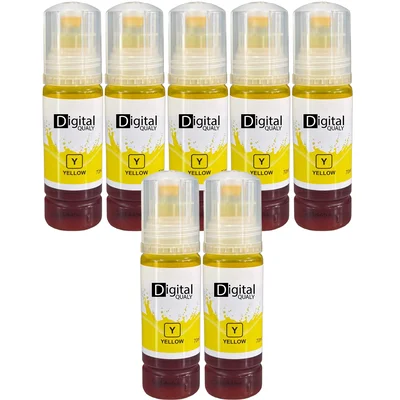 7x Tinta Colorida Amarela Alto Rendimento T504 T544 Digital Qualy Para L4150 4160 L4260 L6161 L6171 L6191