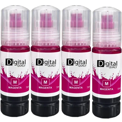 Kit 4 Refis Tinta Compatível Cores T504 T544 Digital Qualy L4150 70ml
