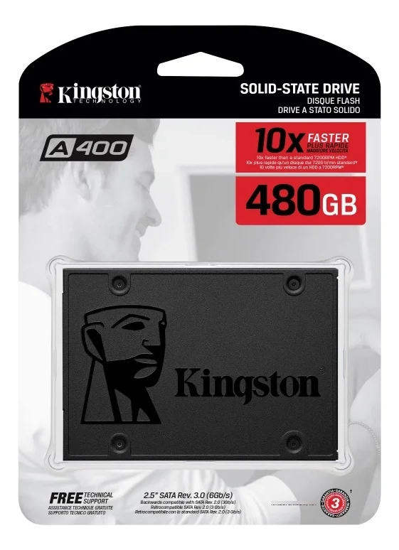 SSD Kingston 480GB Sata Iii A400 Sa400s37/480g Preto