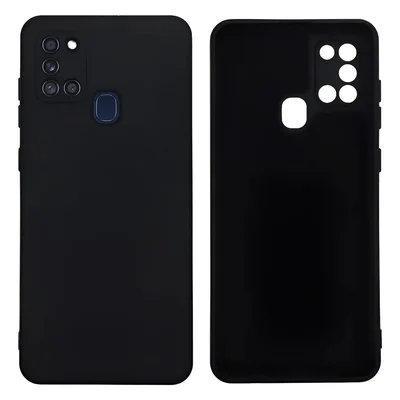 Capa Silicone Aveludada Preta Para Samsung Galaxy A21s