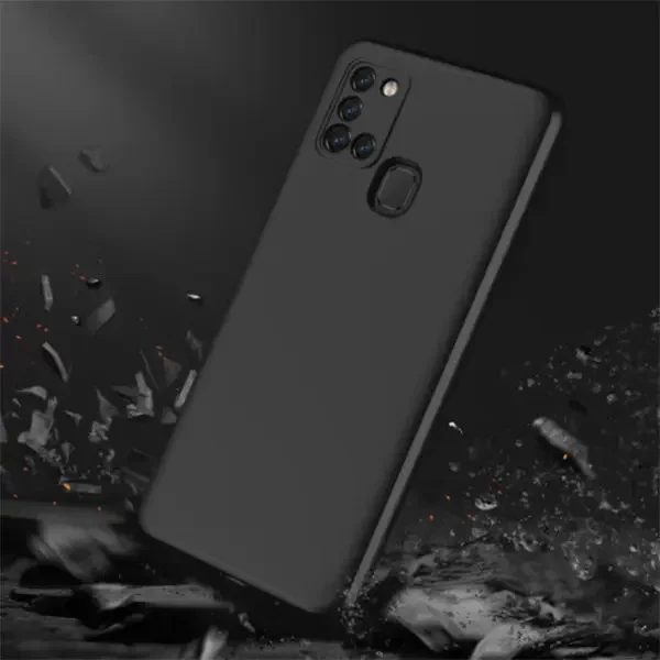 Imagem 3 de 4 do produto Capa Silicone Aveludada Preta Para Samsung Galaxy A21s