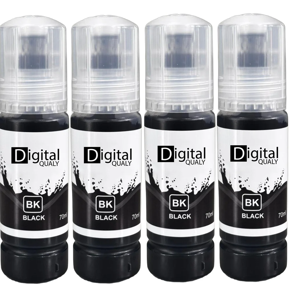 Kit 4 Garrafas Tinta Preta T544 Digital Qualy P/ L3150 L3250 L3110 L3210 70 Ml Kit 4 Garrafas Tinta Preta T544 Digital Qualy P/ L3150 L3250 L3110 L3210 70 Ml