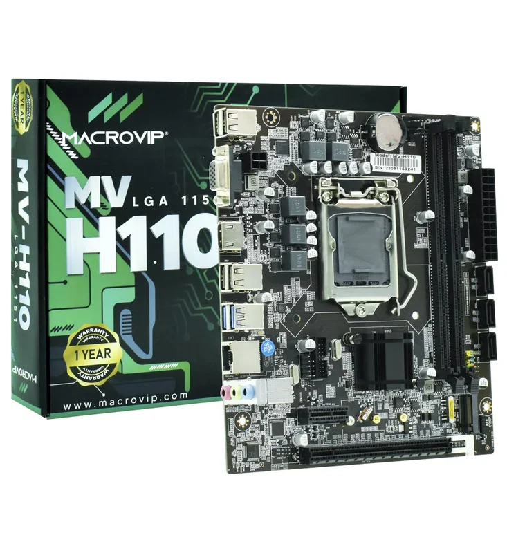 Placa Mãe 1151p Macrovip Mv-h110.v2 M2 Ddr4 Vga HDMI Giga 4