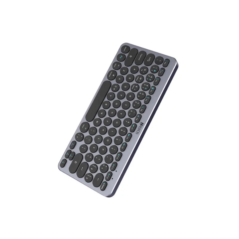 Imagem 4 de 5 do produto Kit Teclado E Mouse Sem Fio Hrebos Zenkeys If-241 Cinza Bluetooth + Usb Compatível WINDOWS Notebook PC Slim Premium