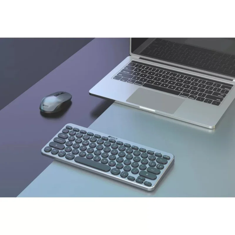 Imagem 5 de 5 do produto Kit Teclado E Mouse Sem Fio Hrebos Zenkeys If-241 Cinza Bluetooth + Usb Compatível WINDOWS Notebook PC Slim Premium