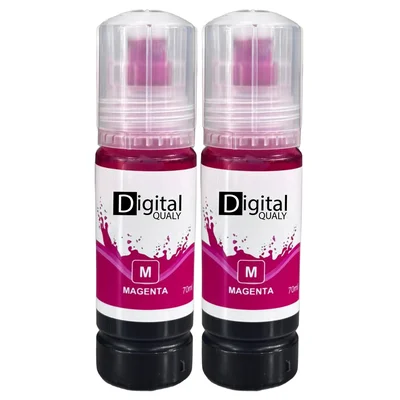 Kit 2 Refis Tinta Compatível Cores Magenta T544 Digital Qualy P/ L3150 L4150 L4260 L5190  70 Ml