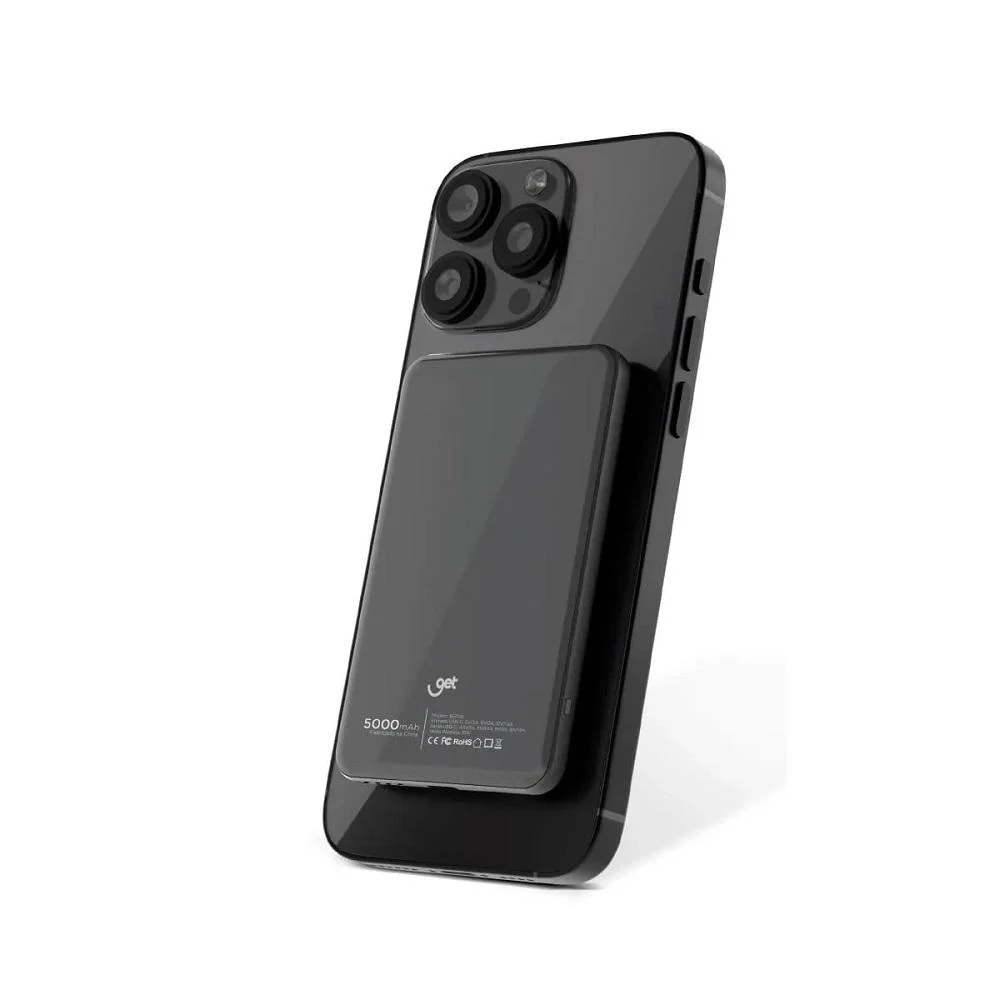 Imagem 2 de 3 do produto Carregador Usb Portátil Magsafe 5000mah, Preto, 66709, Get