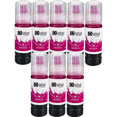 Kit 8 Refis Tinta Compatível Cores Magenta T544 Digital Qualy P/ L3150 L4150 L4260 L5190 70 Ml