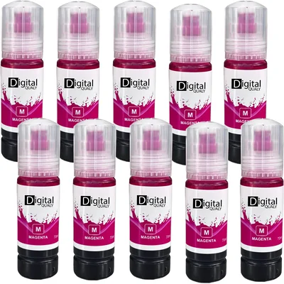 Kit 10 Refis Tinta Compatível Cores Magenta T544 Digital Qualy P/ L3150 L4150 L4260 L5190 70 Ml