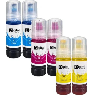 Kit 6 Refis 2 Cada Cor Tinta Compatível C/m/y T544 Digital Qualy P/ L3150 L4150 L4260 L5190 70 Ml