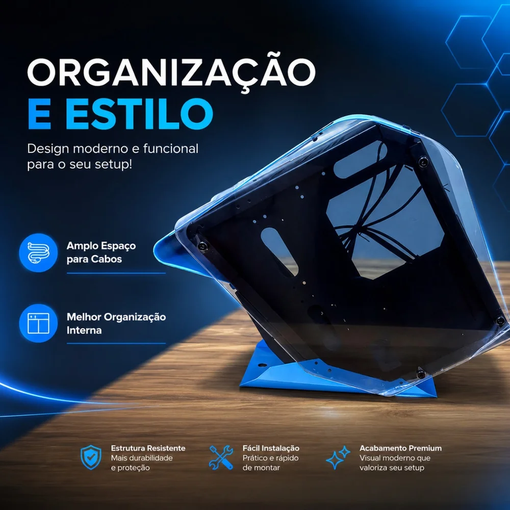 Imagem 3 de 5 do produto Gabinete Gamer Micro Atx Itx Vidro Temperado Duplo Usb 3.0 Suporte Watercooler 240mm Delta-faerie Dragon Gm
