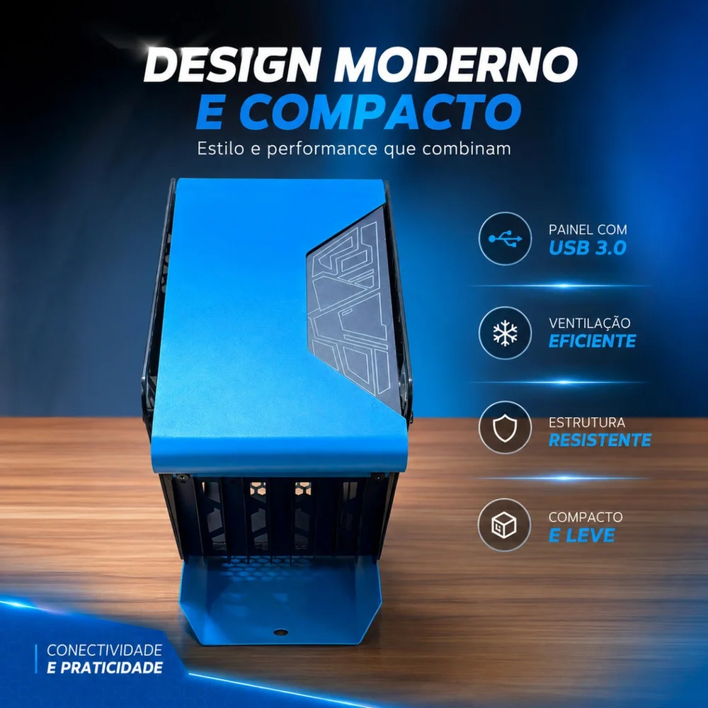 Imagem 5 de 5 do produto Gabinete Gamer Micro Atx Itx Vidro Temperado Duplo Usb 3.0 Suporte Watercooler 240mm Delta-faerie Dragon Gm