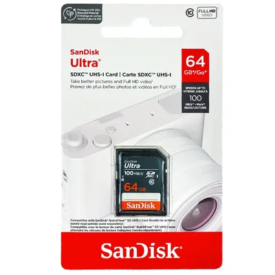 Cartao De Memoria Sdhc 64gb Ultra C10 100mb Sdsdunr-064g-gn3in Sandisk