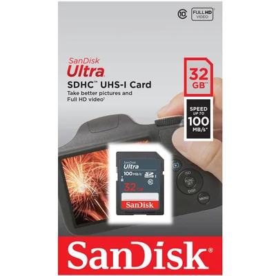 Cartao De Memoria Sdhc 32gb Ultra C10 100mb Sdsdunr-032g-gn3im