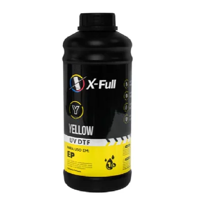 Tinta Dtf Uv 1 Litro X-full Amarelo / Yellow Alta Qualidade Durabilidade E Resistência