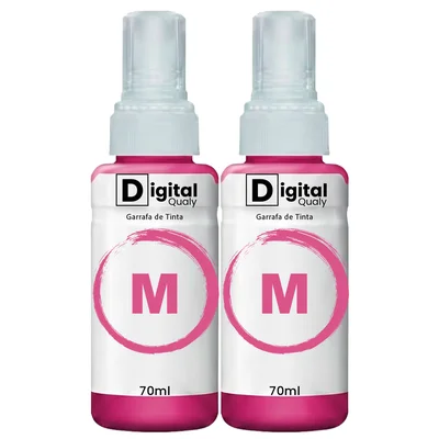 Kit 2 Refis Tinta Compatível Cores Magenta T664 Digital Qualy P/ L380 L495 L395 L1300 70ml