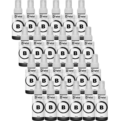 Kit 24x Tinta Preta Black T664 Digital Qualy Alto Rendimento L355 L365 L220 L380 70ml