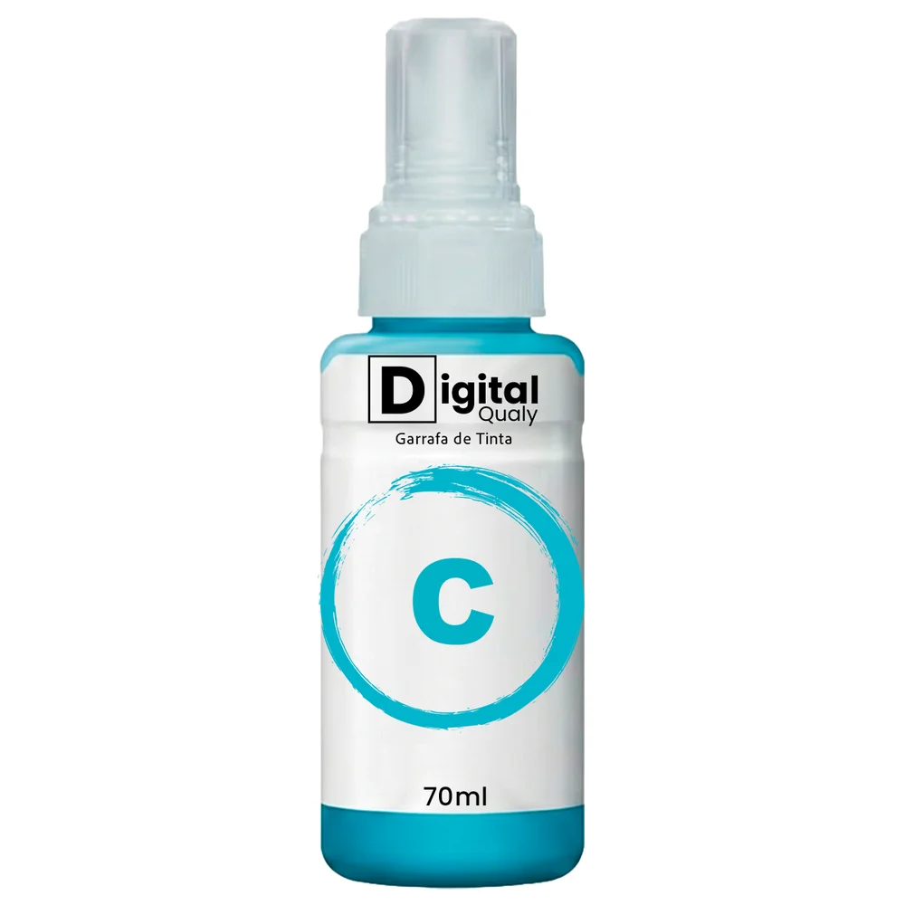 Garrafa Tinta Colorida Ciano T664 Digital Qualy P/ L355 L395 L365 L375  70ml