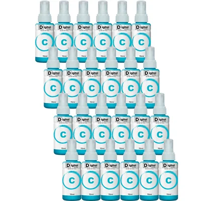 Kit 24 Garrafas Tinta Colorida Ciano T664 Digital Qualy P/ L355 L395 L365 L375 70ml