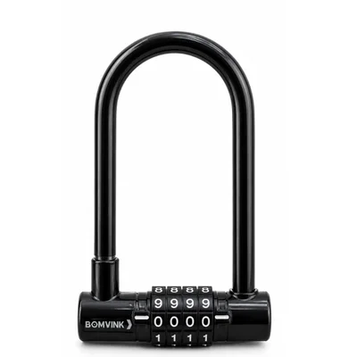 Cadeado Tranca U Senha Antifurto Bicicleta Moto Bike 9x14cm Cor:preto
