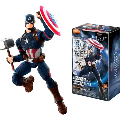 Infinity Saga Blokees Champion Class Captain America Model Kit Articulado Capitao America