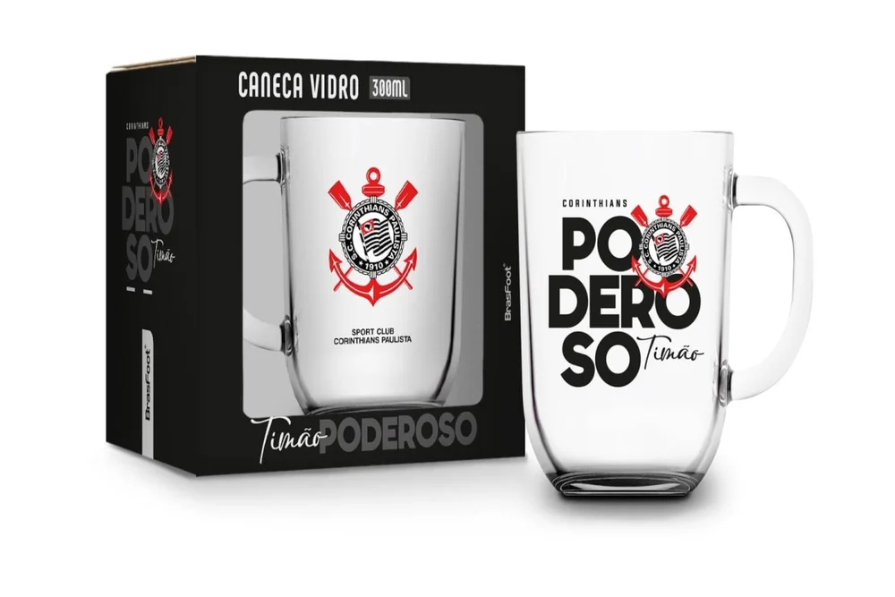 Imagem 1 de 1 do produto Caneca Vidro Toronto Times 300ml - Corinthians