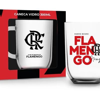 Caneca Vidro Toronto Times 300ml - Flamengo