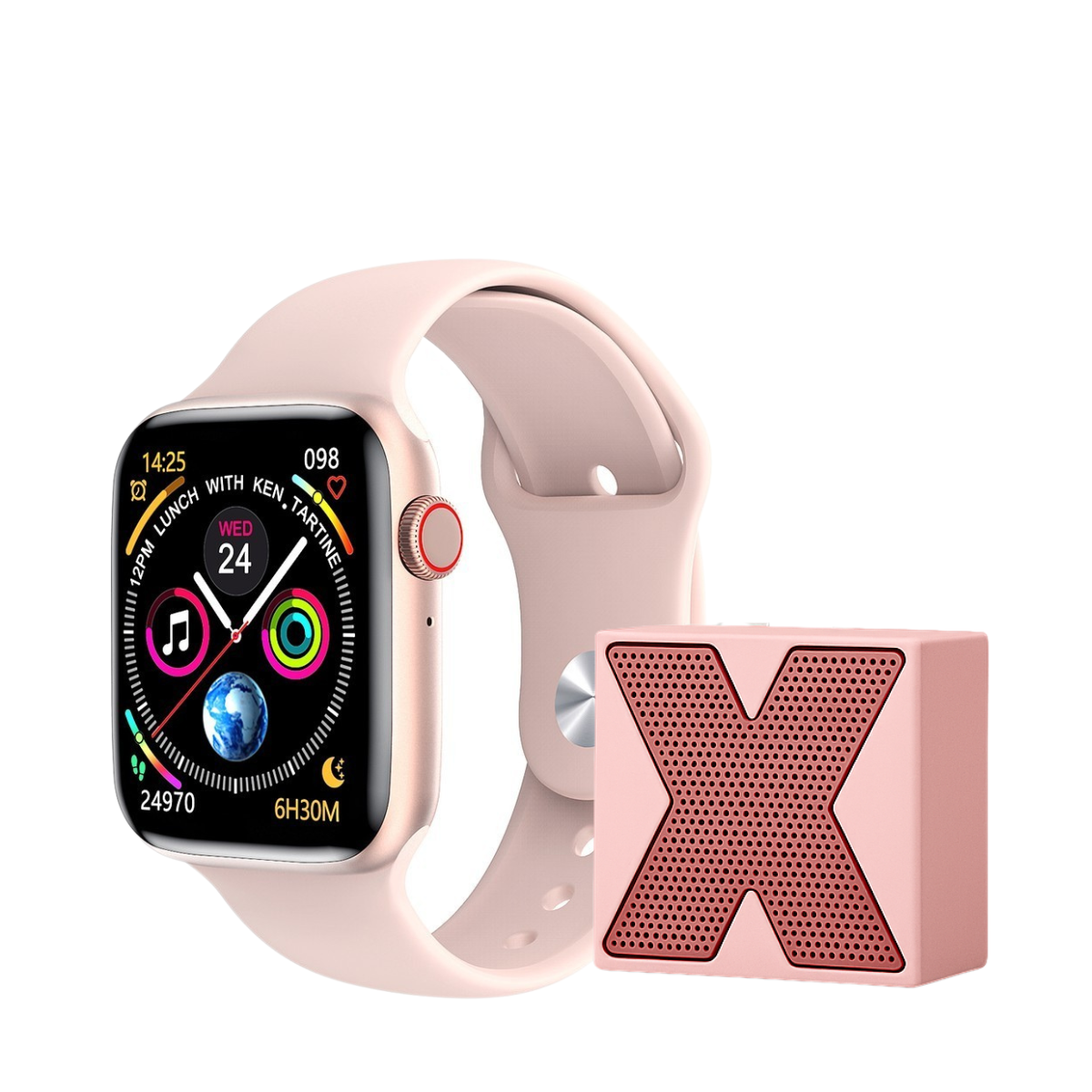 Smartwatch X8 Bluetooth Com Caixinha De Som Ecg Notificações Cor:rosa2