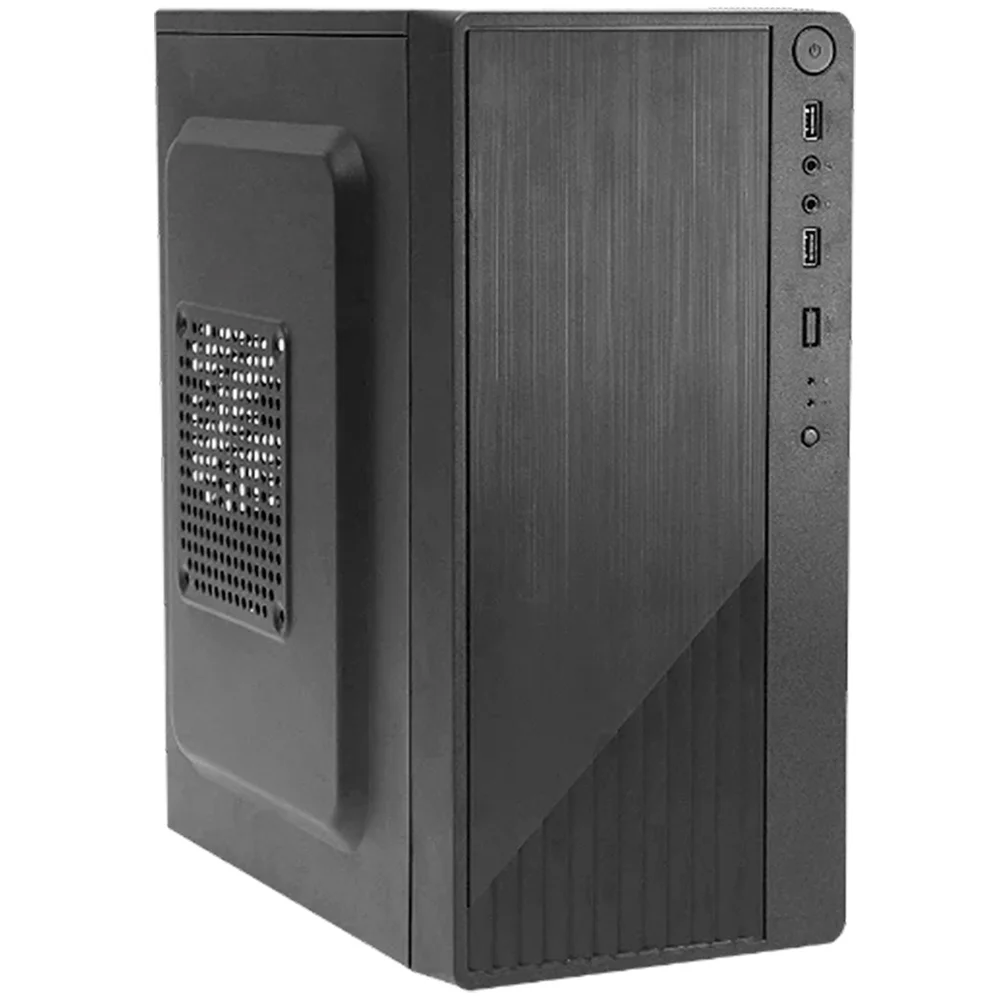 Gabinete Office Brazil PC  Bpc-n110 Matx-b M255, C/ Fonte 230w, Cabo De Energia, 2x Usb, Audio Frontal - Preto