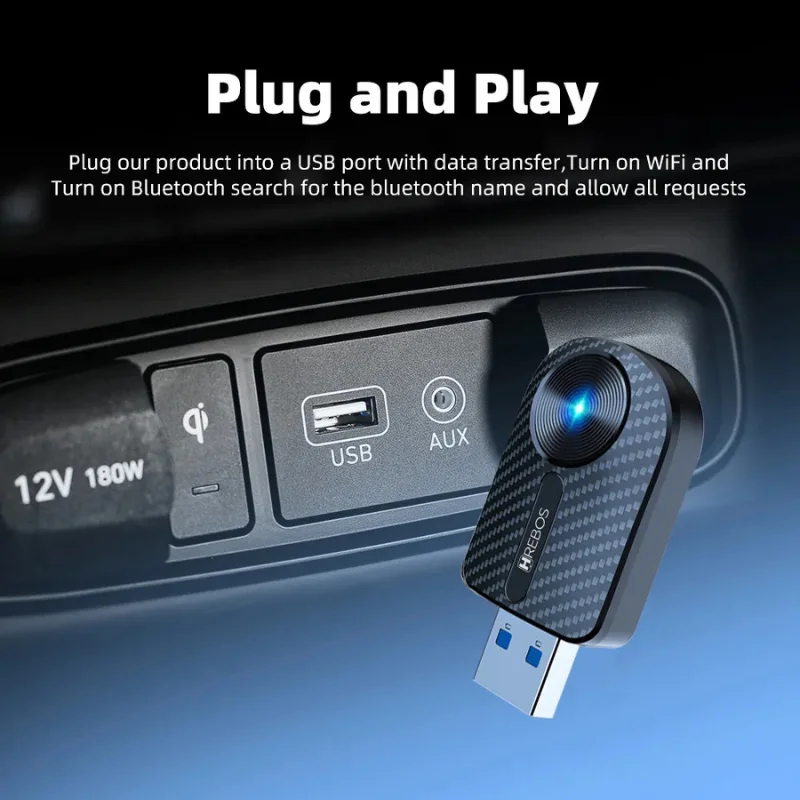 Imagem 2 de 5 do produto Hrebos Premium Skyhub Ad-241 | Adaptador Sem Fio Wi-fi 5.8ghz + Bluetooth 5.4 Usb | Conexão Estável | Compacto
