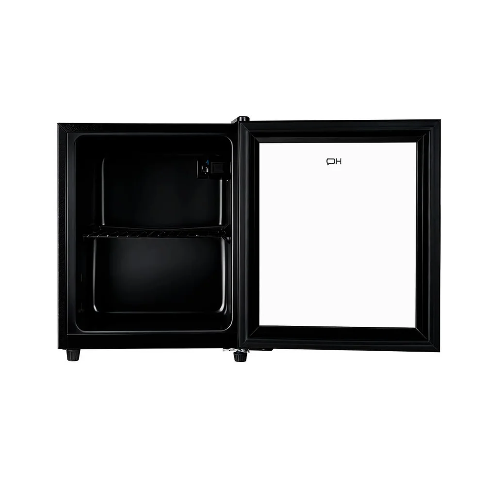 Imagem 4 de 5 do produto Frigobar Expositor Hq 50l Porta De Vidro Duplo Full Black Com Luz Interna E Termostato Hq-50fbpv