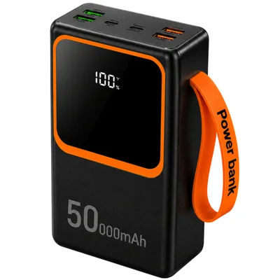 Carregador Power Bank 50000mah 66w Quick Charge Display LED Usb-c Para Celular Tablet Uber Delivery
