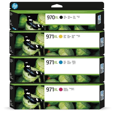 Cartucho De Tinta Hp 970xl Preto E Hp 971xl Kit 3 Cores Magenta, Ciano E Amarelo | X476dw X451dw