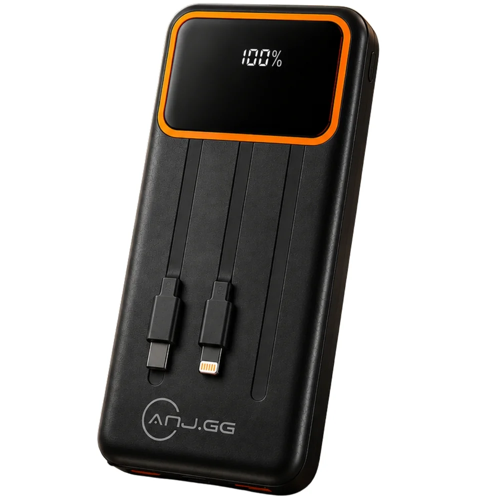 Carregador Power Bank 20000 Mah Turbo 33w   Carregamento Rapido Carregador Universal  Cabos Integrados