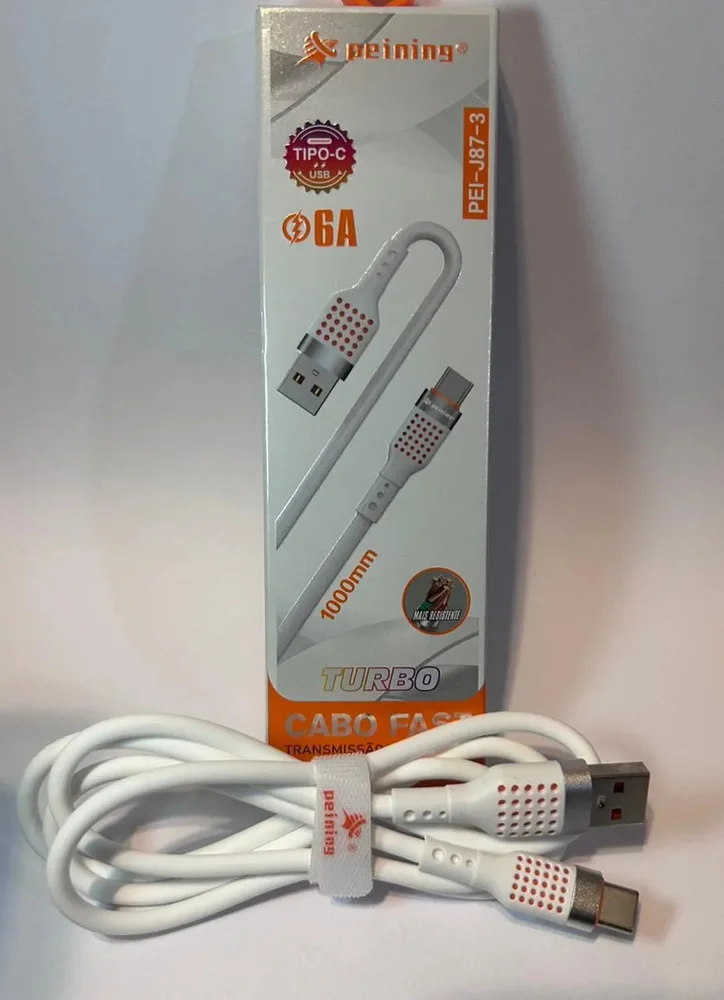 Imagem 2 de 3 do produto Cabo Usb-a Para Usb-c 1m Branco Carga Rápida
