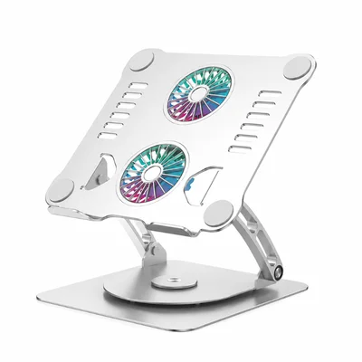 Suporte Para Notebook Cold Wind Duo Su-230 Prata | Base Com Fixação | Rotação 360° | Ajustável