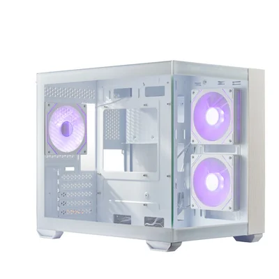 Gabinete Cooler Master Elite 481 Wood Branco Vidro Panoramico 3 Fans ARGB  E481-whnn-s00