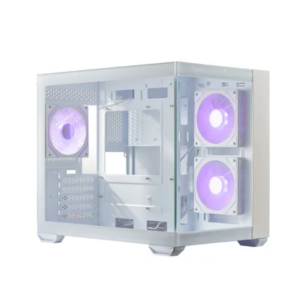 Gabinete Cooler Master Elite 481 Wood Branco Vidro Panoramico 3 Fans ARGB E481-whnn-s00