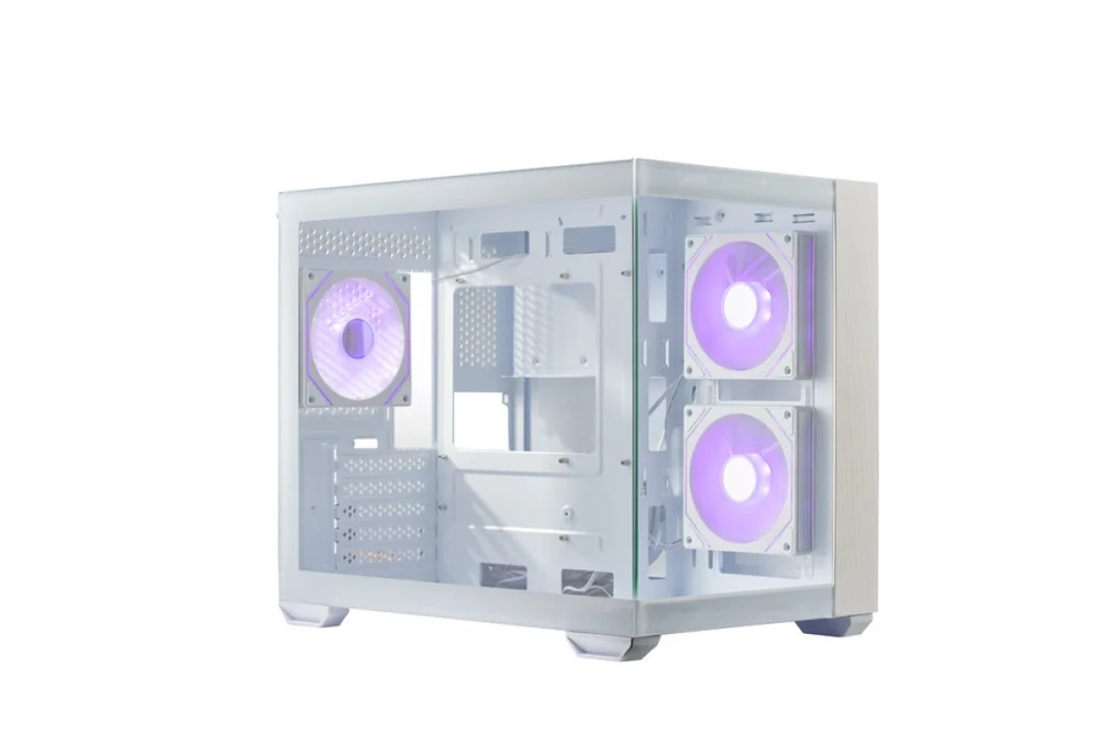 Gabinete Cooler Master Elite 481 Wood Branco Vidro Panoramico 3 Fans ARGB E481-whnn-s00