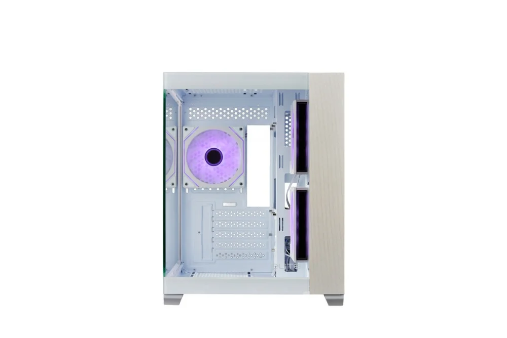 Imagem 2 de 5 do produto Gabinete Cooler Master Elite 481 Wood Branco Vidro Panoramico 3 Fans ARGB  E481-whnn-s00