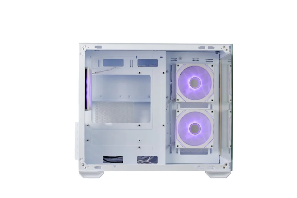Imagem 3 de 5 do produto Gabinete Cooler Master Elite 481 Wood Branco Vidro Panoramico 3 Fans ARGB  E481-whnn-s00