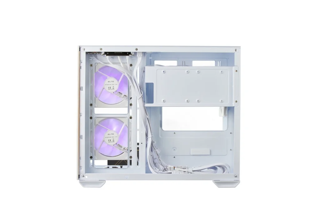 Imagem 5 de 5 do produto Gabinete Cooler Master Elite 481 Wood Branco Vidro Panoramico 3 Fans ARGB  E481-whnn-s00