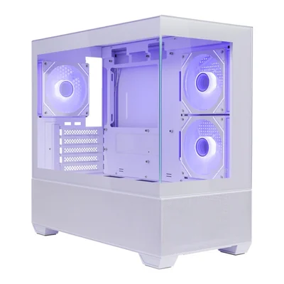 Gabinete Cooler Master Elite 490 Branco Vidro Panoramico 3 Fans ARGB E490-whnn-s00