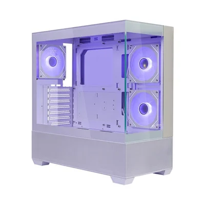 Gabinete Cooler Master Elite 690 Wood Branco Vidro Panoramico 3 Fans ARGB  E690-whnn-s00