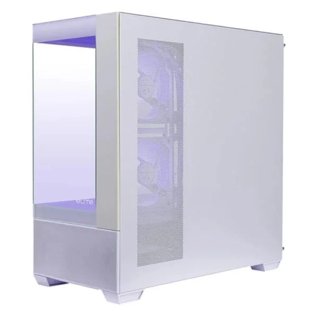Imagem 2 de 5 do produto Gabinete Gamer Cooler Master Elite 690 Wood, Vidro Temperado, Mid Tower, Atx, Com 3 Fans, Branco, E690-whnn-s00
