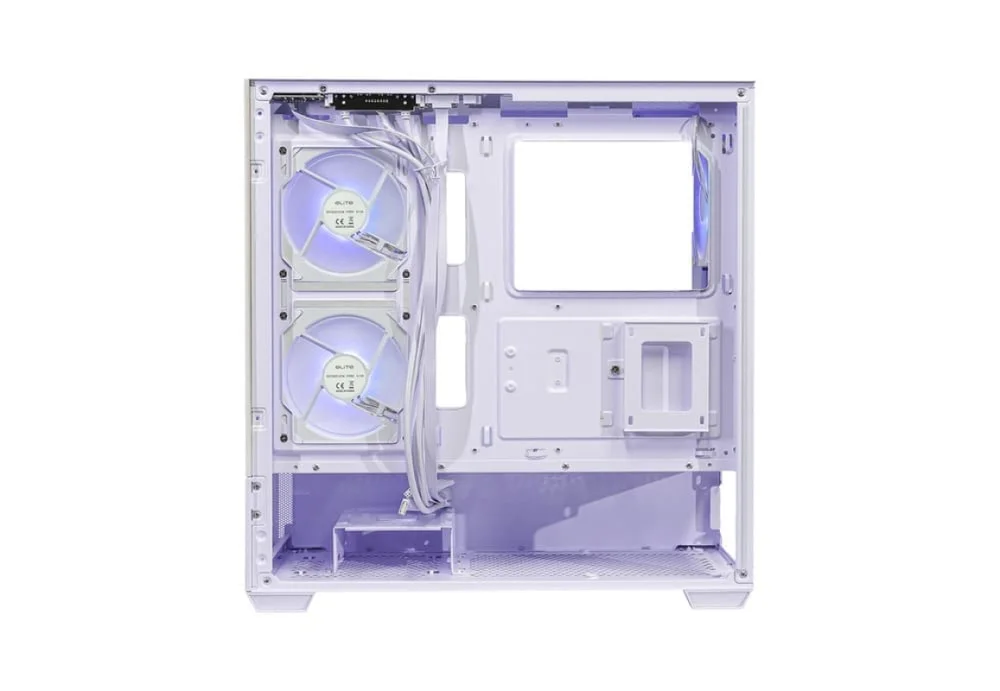 Imagem 3 de 5 do produto Gabinete Gamer Cooler Master Elite 690 Wood, Vidro Temperado, Mid Tower, Atx, Com 3 Fans, Branco, E690-whnn-s00