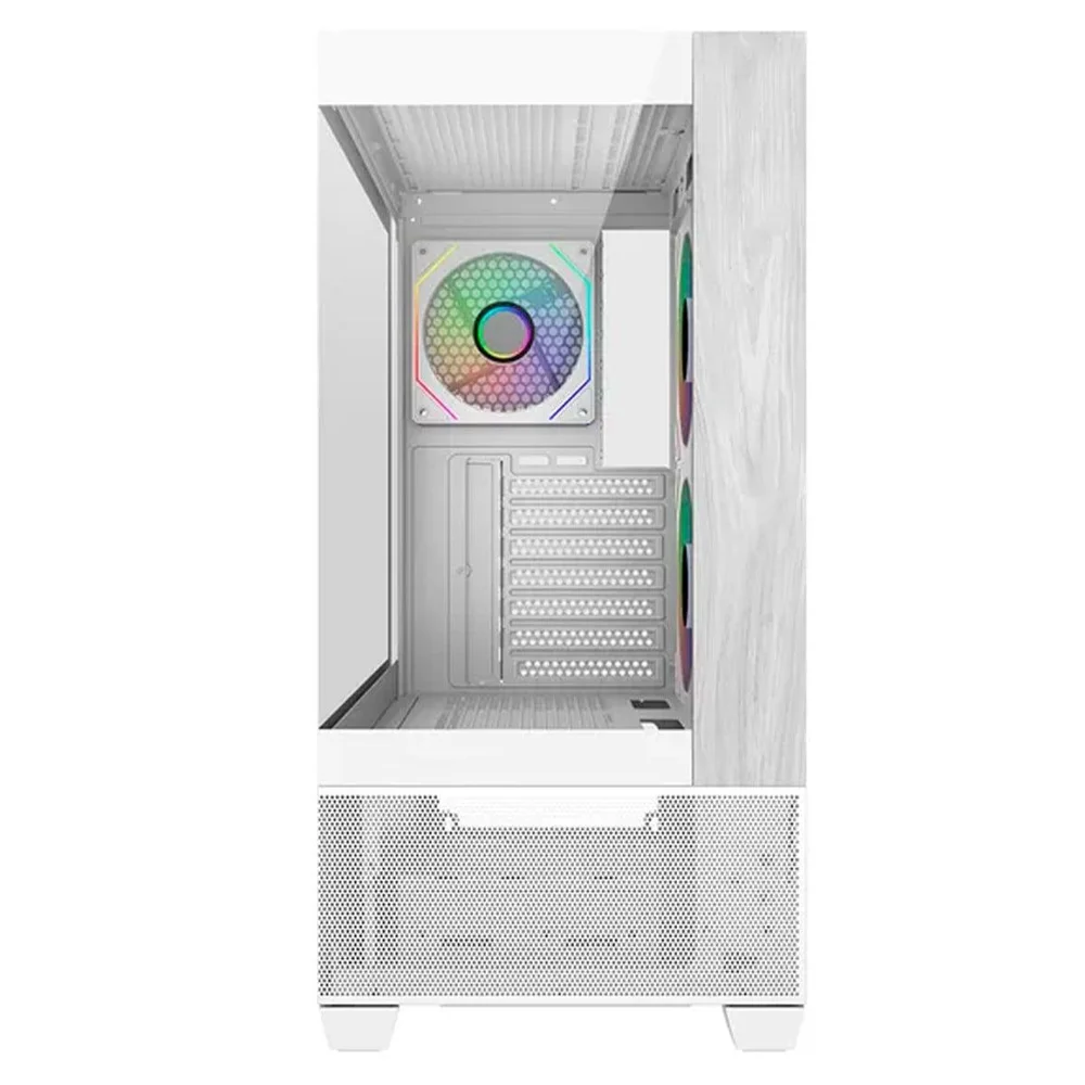 Imagem 5 de 5 do produto Gabinete Gamer Cooler Master Elite 690 Wood, Vidro Temperado, Mid Tower, Atx, Com 3 Fans, Branco, E690-whnn-s00