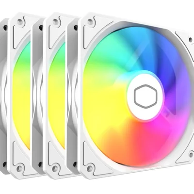 Kit 3 Fan Cooler Para Gabinete Cooler Master Mf120 Lite ARGB Branco 120mm Mfw-b2dn-173pa-r1